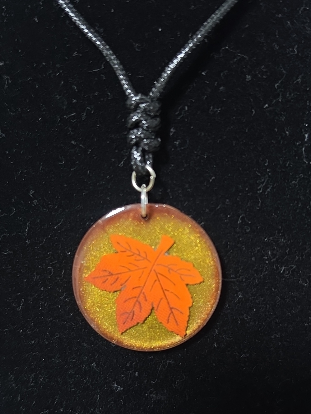 Orange Leaf Pendant Necklace - Women Jewelry